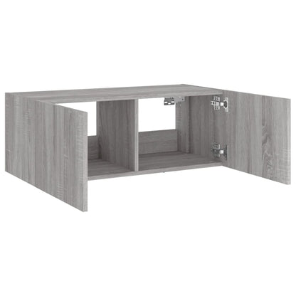TV-Møbel Sonoma Grå Tv-benk med LED 80x35x31 cm