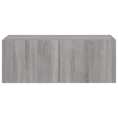 TV-Møbel Sonoma Grå Tv-benk med LED 80x35x31 cm