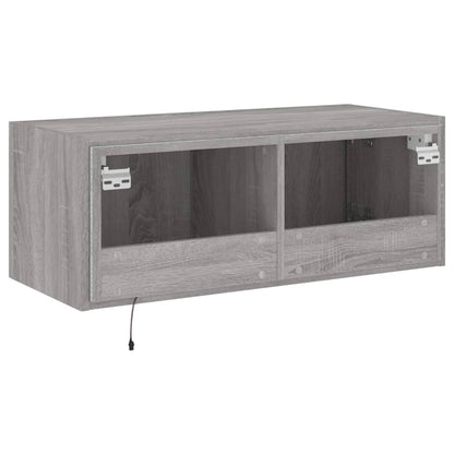 TV-Møbel Sonoma Grå Tv-benk med LED 80x35x31 cm