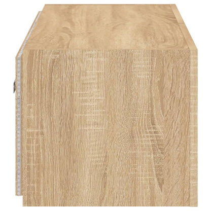 TV-Møbel Sonoma Eik Vegghengt TV-benk med LED 100x35x31 cm