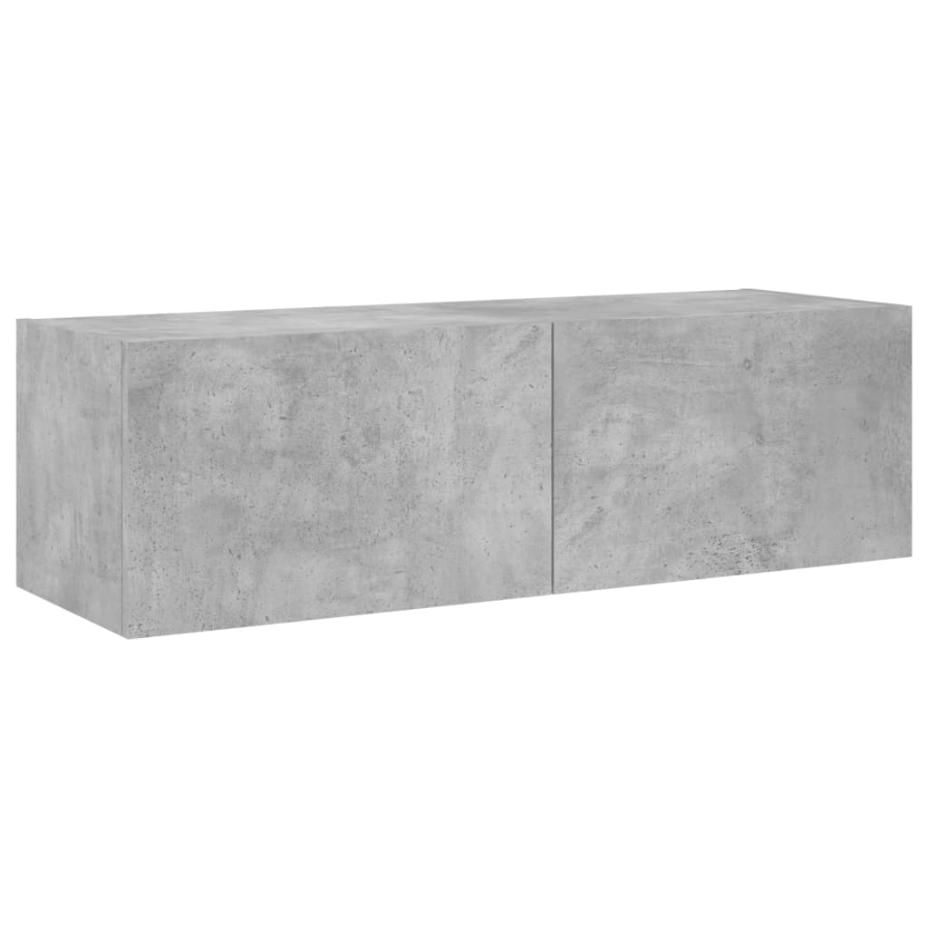 TV-Møbel Betonggrå Tv-benk med LED-lys 100x35x31 cm