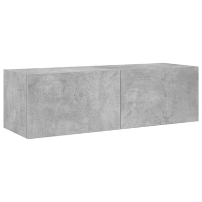 TV-Møbel Betonggrå Tv-benk med LED-lys 100x35x31 cm