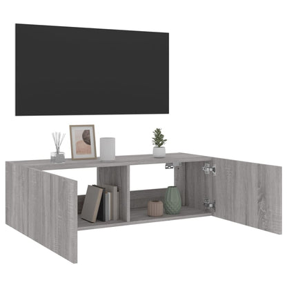 TV-Møbel Sonoma Grå Tv-benk med LED 100x35x31 cm