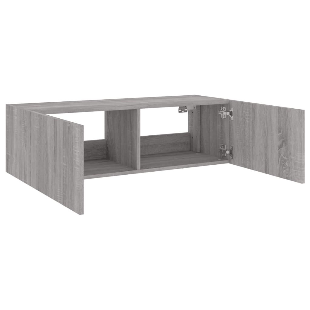TV-Møbel Sonoma Grå Tv-benk med LED 100x35x31 cm