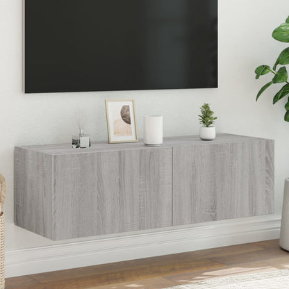 TV-Møbel Sonoma Grå Tv-benk med LED 100x35x31 cm