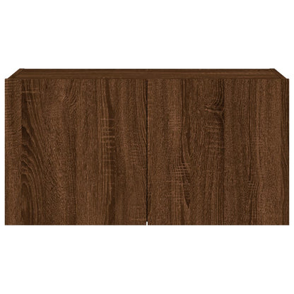 TV-Møbel Brun Eik Vegghengt TV-benk med LED 80x35x41 cm