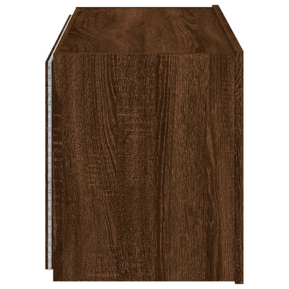 TV-Møbel Brun Eik Vegghengt TV-benk med LED 80x35x41 cm