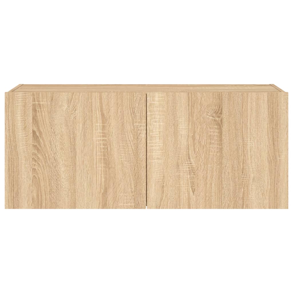 TV-Møbel Sonoma Eik Vegghengt TV-benk med LED 100x35x41 cm