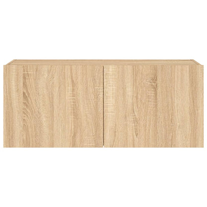 TV-Møbel Sonoma Eik Vegghengt TV-benk med LED 100x35x41 cm