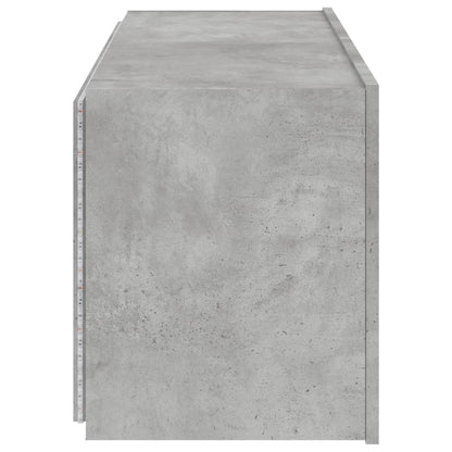 TV-Møbel Betonggrå Vegghengt TV-benk med LED-lys 100x35x41 cm