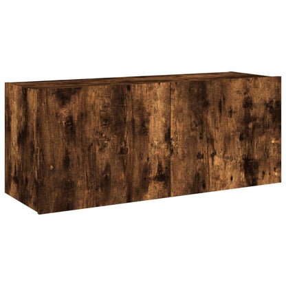 TV-Møbel Røkt EikTV-benk med LED 100x35x41 cm
