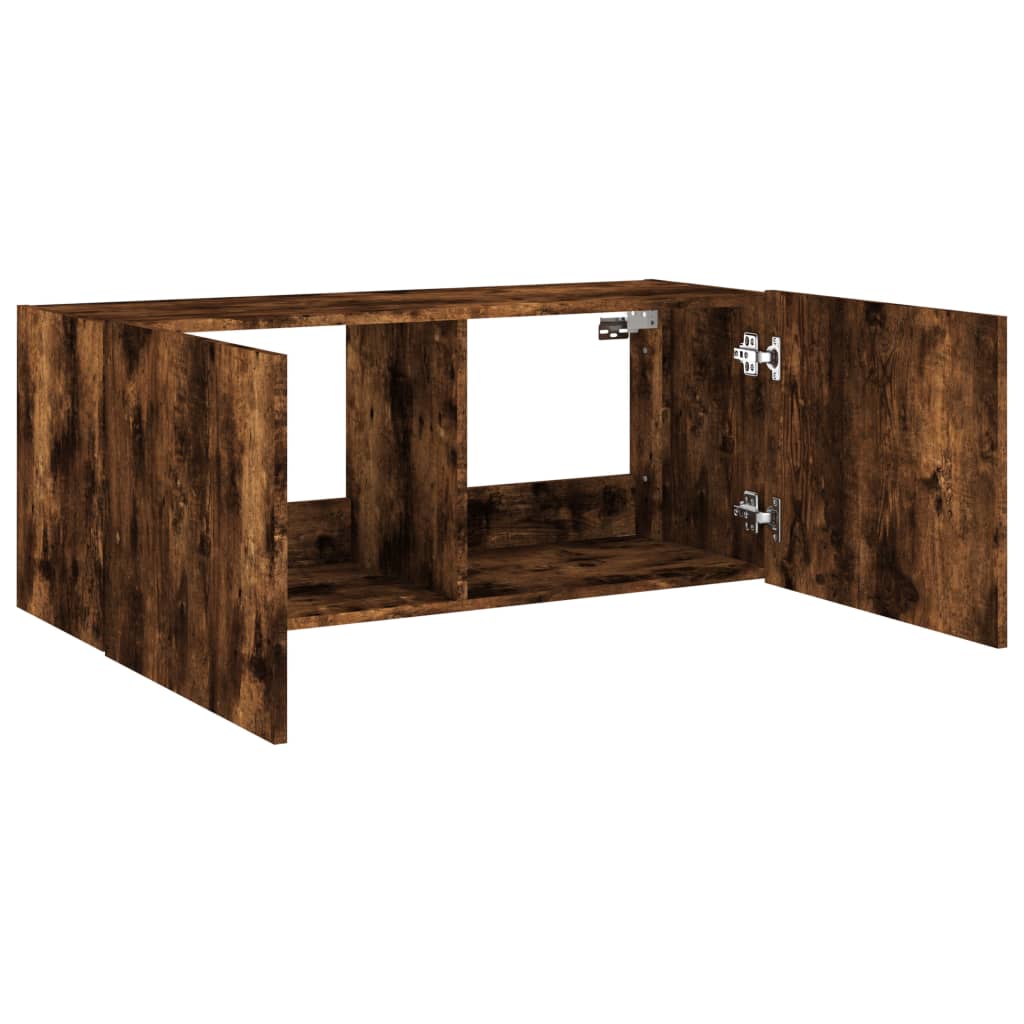 TV-Møbel Røkt EikTV-benk med LED 100x35x41 cm