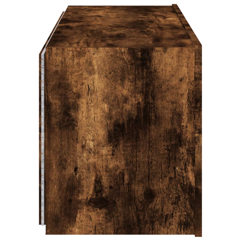 TV-Møbel Røkt EikTV-benk med LED 100x35x41 cm