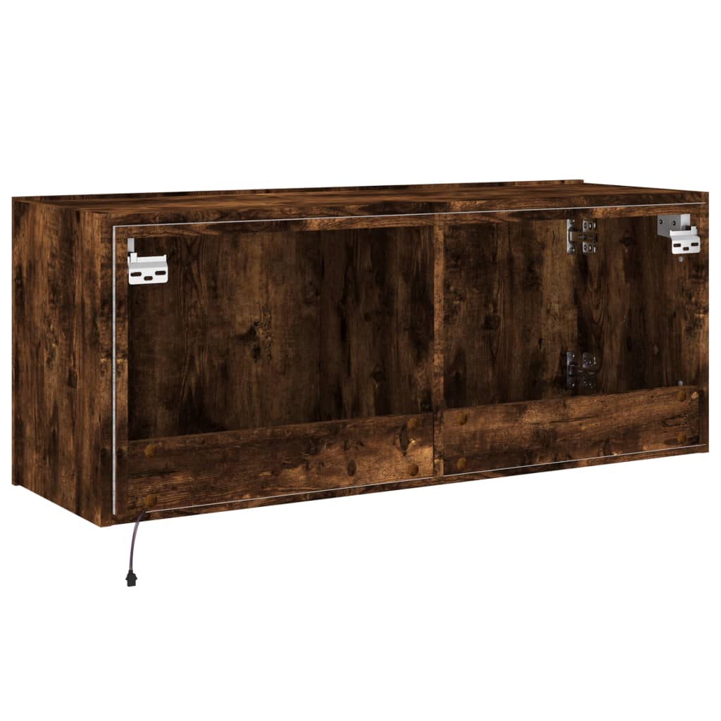 TV-Møbel Røkt EikTV-benk med LED 100x35x41 cm
