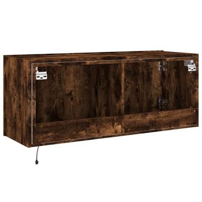 TV-Møbel Røkt EikTV-benk med LED 100x35x41 cm