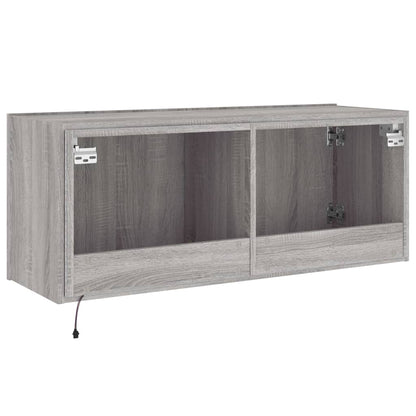 TV-Møbel Sonoma Grå Vegghengt TV-benk med LED 100x35x41 cm