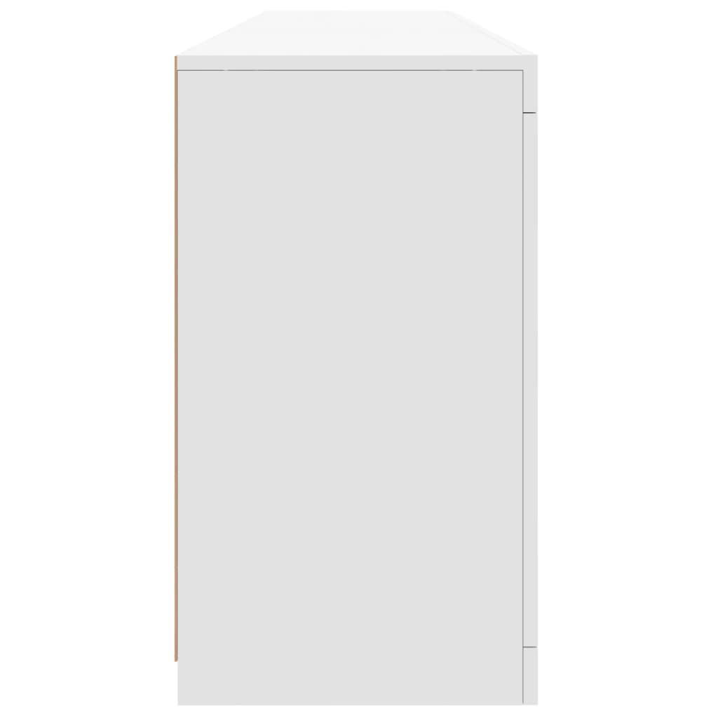 Skjenk Hvit med LED-lys 162x37x67 cm