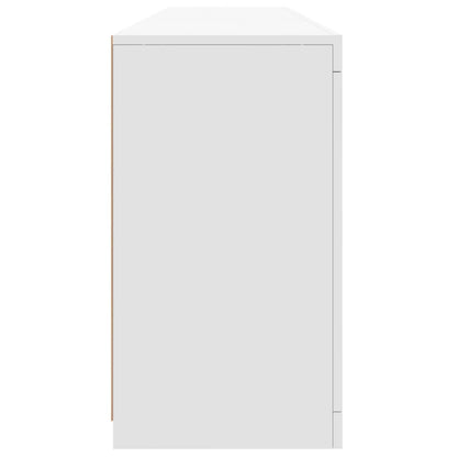 Skjenk Hvit med LED-lys 162x37x67 cm