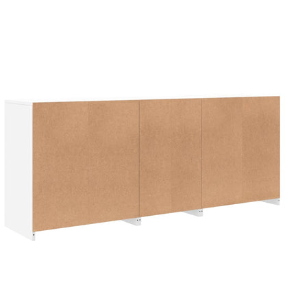 Skjenk Hvit med LED-lys 162x37x67 cm
