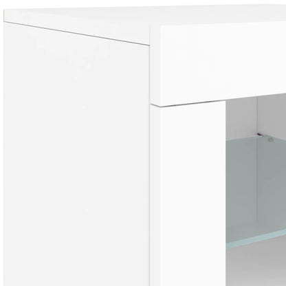 Skjenk Hvit med LED-lys 162x37x67 cm