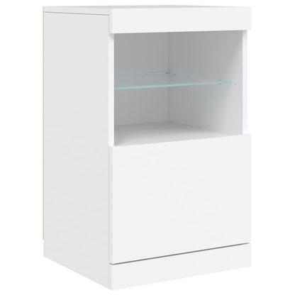 Skjenk Hvit med LED-lys 162x37x67 cm