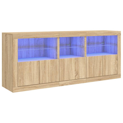 Skjenk Sonoma Eik med LED-lys 162x37x67 cm
