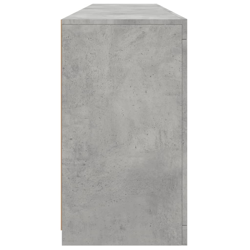 Skjenk Betonggrå med LED-lys 162x37x67 cm