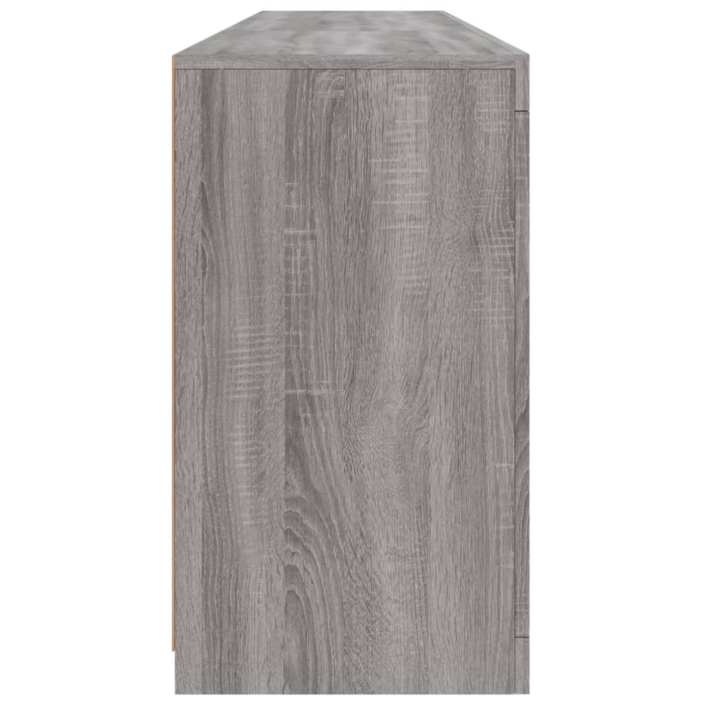 Skjenk Sonoma Grå med LED-lys 162x37x67 cm