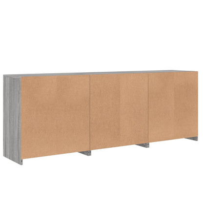 Skjenk Sonoma Grå med LED-lys 181,5x37x67 cm