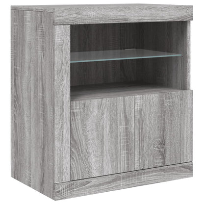 Skjenk Sonoma Grå med LED-lys 181,5x37x67 cm