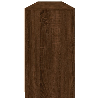 Skjenk Brun Eik med LED-lys 181,5x37x67 cm
