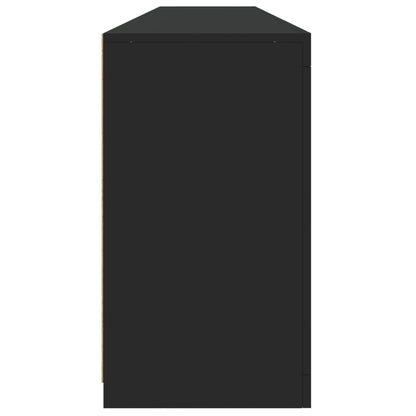 Skjenk Svart med LED-lys 202x37x67 cm