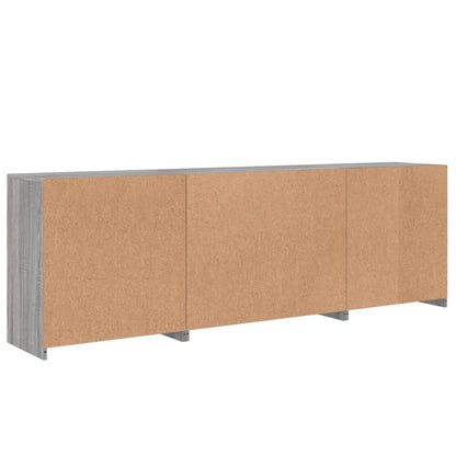 Skjenk Sonoma Grå med LED-lys 202x37x67 cm