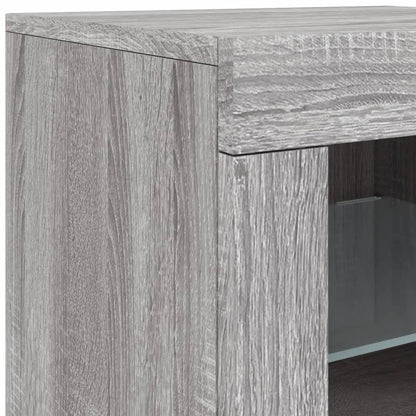 Skjenk Sonoma Grå med LED-lys 202x37x67 cm