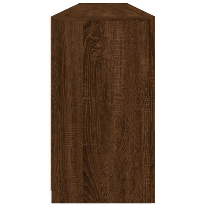 Skjenk Brun Eik med LED-lys 202x37x67 cm