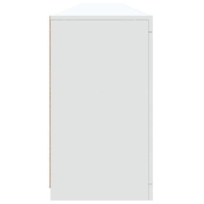 Skjenk Hvit med LED-lys 283x37x67 cm