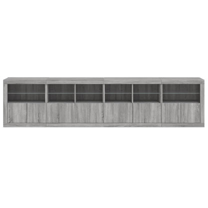Skjenk Sonoma Grå med LED-lys 283x37x67 cm