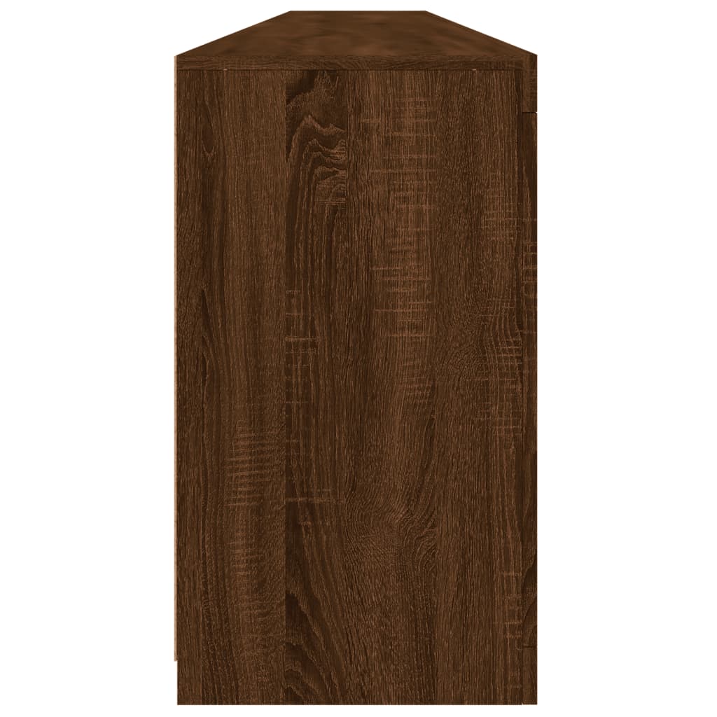 Skjenk Brun Eik med LED-lys 283x37x67 cm
