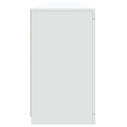 Skjenk Hvit med LED-lys 283x37x67 cm