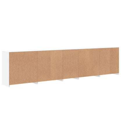 Skjenk Hvit med LED-lys 283x37x67 cm