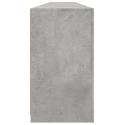 Skjenk Betonggrå med LED-lys 283x37x67 cm