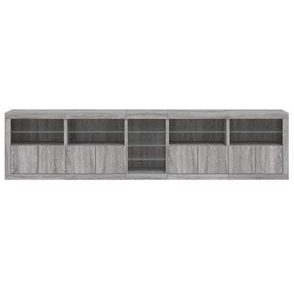 Skjenk Sonoma Grå med LED-lys 283x37x67 cm