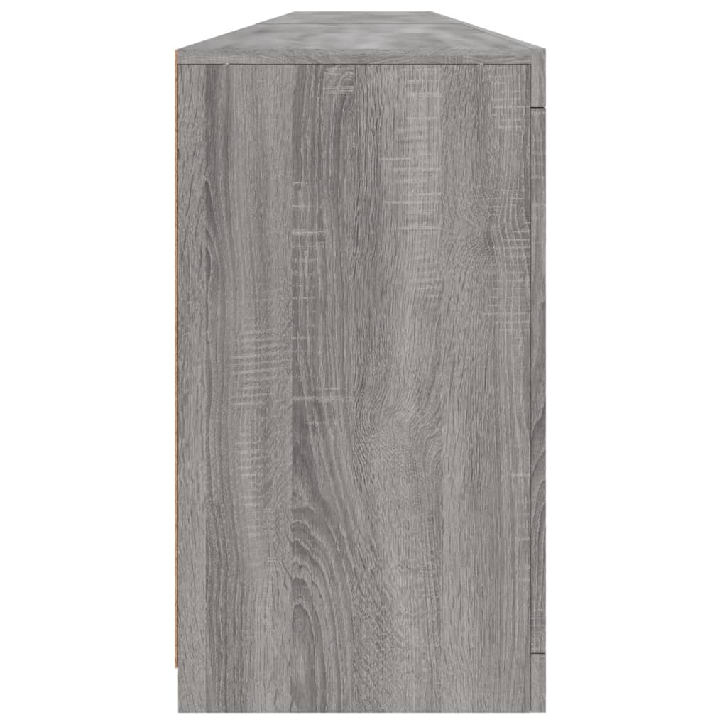 Skjenk Sonoma Grå med LED-lys 283x37x67 cm