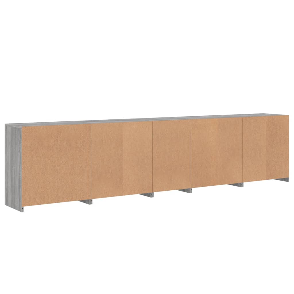 Skjenk Sonoma Grå med LED-lys 283x37x67 cm