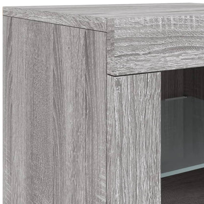 Skjenk Sonoma Grå med LED-lys 283x37x67 cm