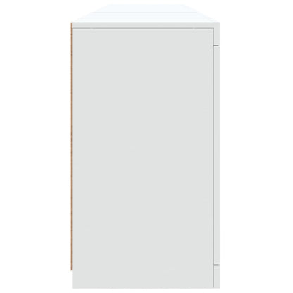Skjenk Hvit med LED-lys 162x37x67 cm