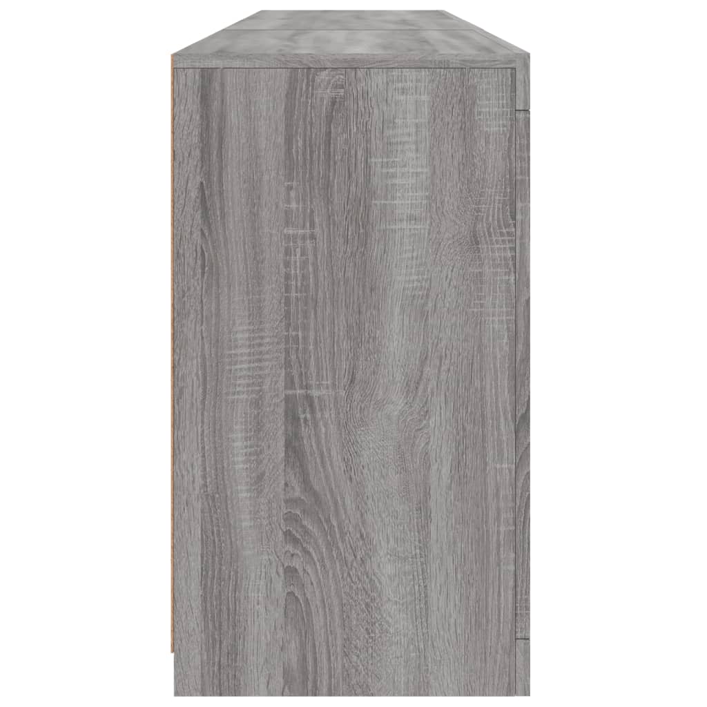 Skjenk Sonoma Grå med LED-lys 162x37x67 cm