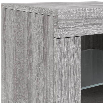 Skjenk Sonoma Grå med LED-lys 162x37x67 cm