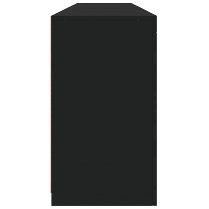 Skjenk Svart med LED-lys 181,5x37x67 cm
