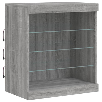 Skjenk Sonoma Grå med LED-lys 181,5x37x67 cm